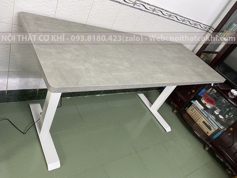 Bàn Nâng Hạ Thông Minh 180x70cm Mặt Xám Xi Măng